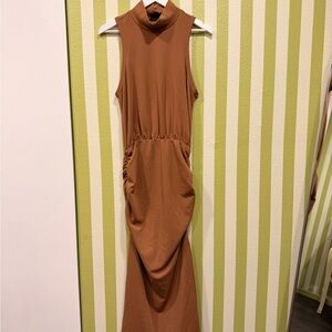 NBD Sleeveless Brown Maxi Dress